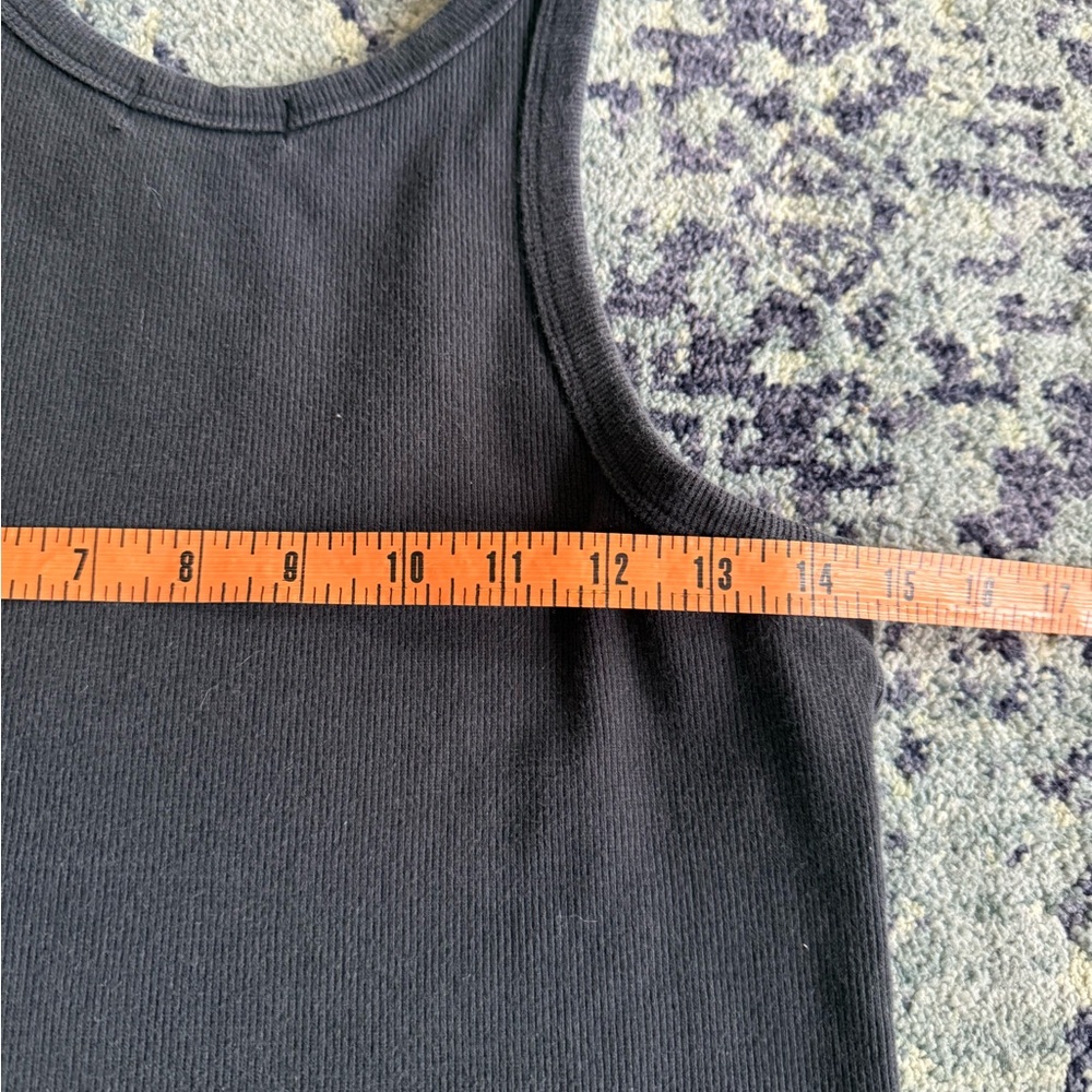 nuuds Charcoal Black Size Medium Essentials Ribbed Tank Top Casual Minimalist - Picture 6 of 7